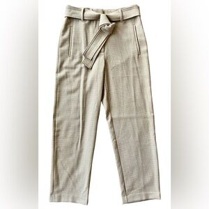 Wilfred Beige High Rise Belted Houndstooth Pants NWOT SZ 6